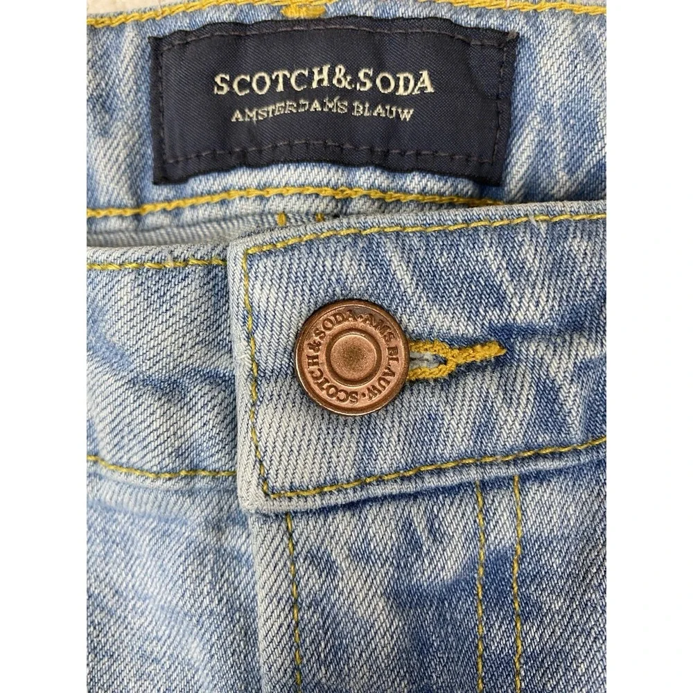 Scotch & Soda Amsterdam Blauw Skim Slim Jeans Men's‎ 34x32 Light Wash Stretch